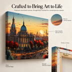 Dome Dreams – Golden Hour Over the City on Stretched Canvas