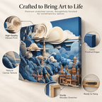 Sky’s the Limit – Papercraft City on Stretched Canvas