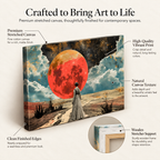 Red Moon Rising – Victorian Meets Sci-Fi – Stretched Canvas for Dreamers, Rebels & Cosmic Romantics