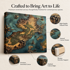 Treasure Quest – Vintage Explorer Map Stretched Canvas