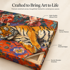 Paws & Petals – Tiger Dreams on Stretched Canvas