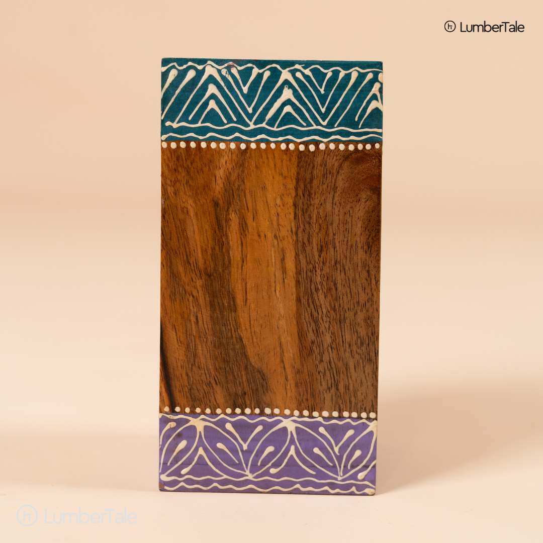 The Royal Muse – Handcrafted Wooden Vase & Pen Stand