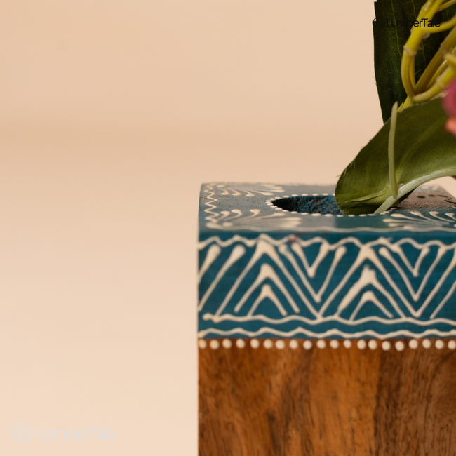 The Royal Muse – Handcrafted Wooden Vase & Pen Stand Main Image