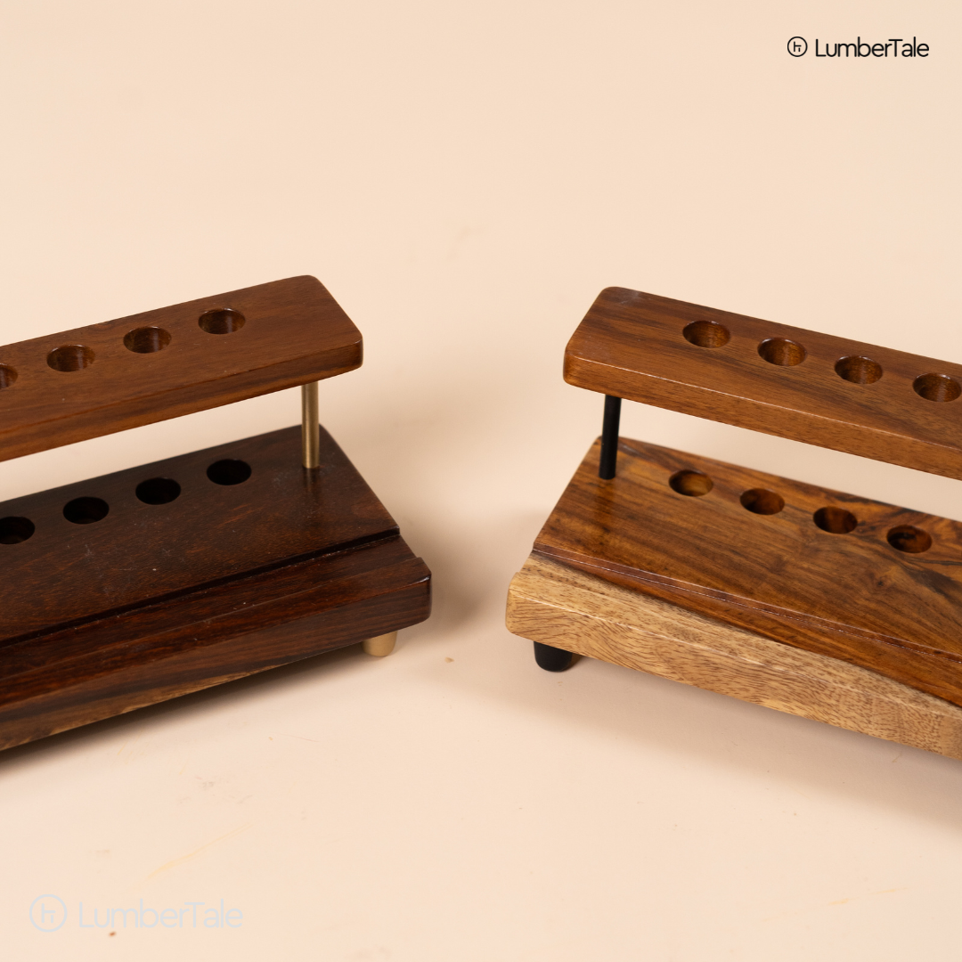 The Executive Edge – Wooden Pen & Phone Stand
