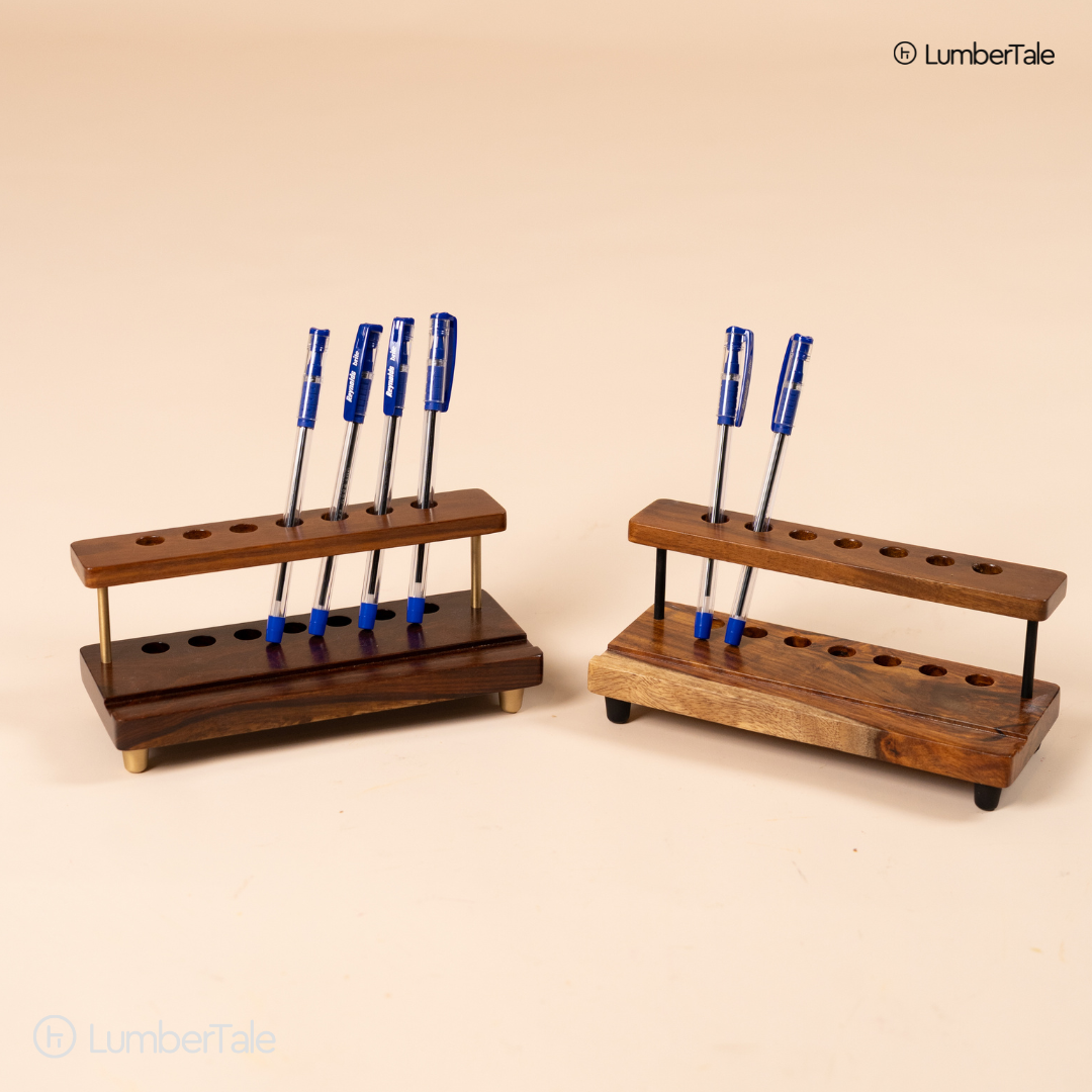 The Executive Edge – Wooden Pen & Phone Stand