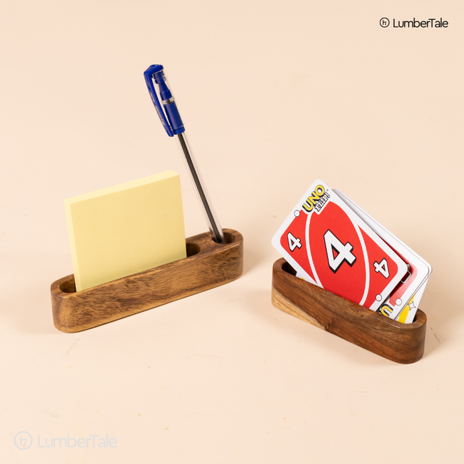 The SleekMate – Wooden Pen & Card Holder Hover Image