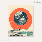 Alone With the Whole Damn Planet - Cosmic Perspective Vibes - Stretched Canvas For Work Desks Thinkers Corners Existential Walls