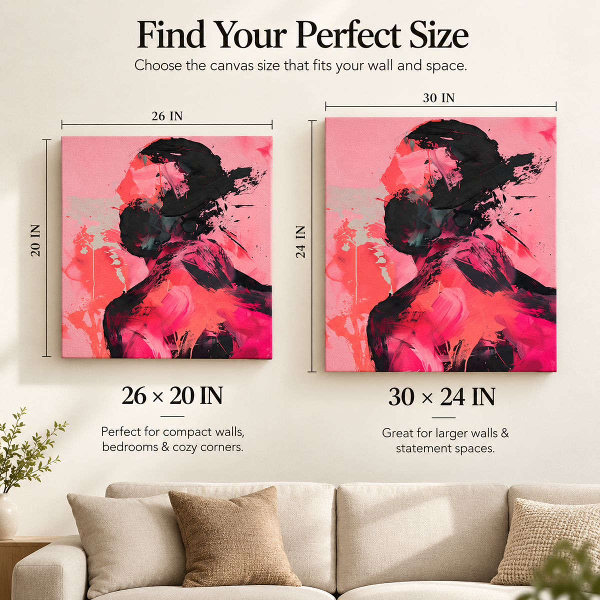 What the Heart Can’t Say – Abstract Emotion in Crimson & Charcoal – Stretched Canvas for Contemporary Homes, Art-Led Interiors & Emotional Minimalism