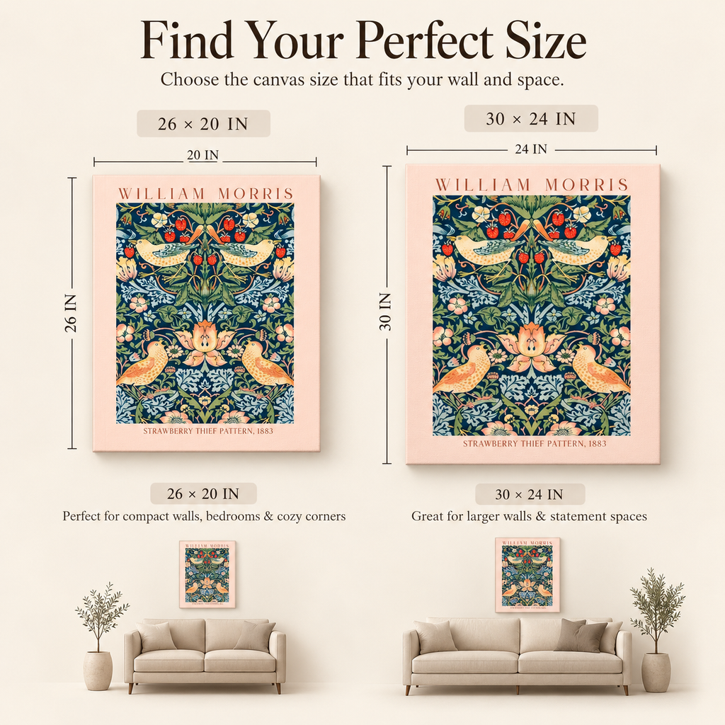 William Morris Strawberry Thief – Stretched Canvas