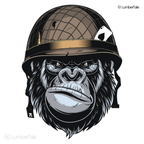 White Bored Ape Soldier Spirit Animal Stretched Canvas  Framed Wall Hanging