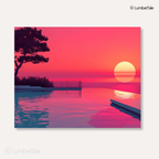 Neon Mirage – Sunset Soaked Infinity Bliss – Stretched Canvas for Chill Seekers