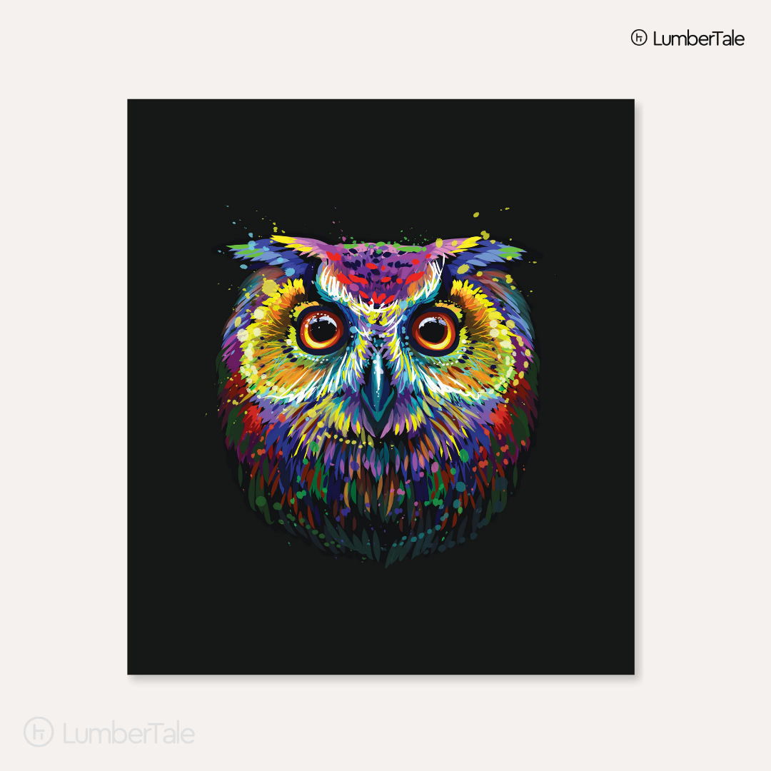 Black Soren Owl Bird Modern Acrylic Art Crafted Wall Hanging For Home Decor