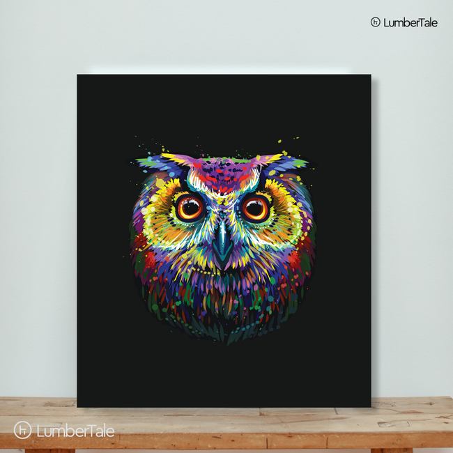 Black Soren Owl Bird Modern Acrylic Art Crafted Wall Hanging For Home Decor Hover Image