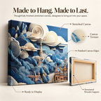 Sky’s the Limit – Papercraft City on Stretched Canvas