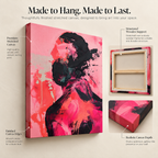 What the Heart Can’t Say – Abstract Emotion in Crimson & Charcoal – Stretched Canvas for Contemporary Homes, Art-Led Interiors & Emotional Minimalism