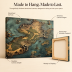 Treasure Quest – Vintage Explorer Map Stretched Canvas