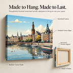 Boat Goals – Iconic Amsterdam Canals on Stretched Canvas