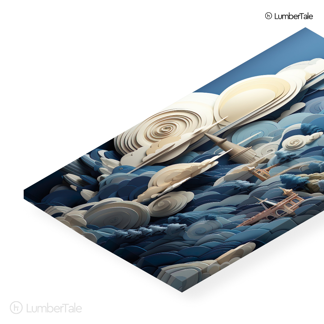 Sky’s the Limit – Papercraft City on Stretched Canvas