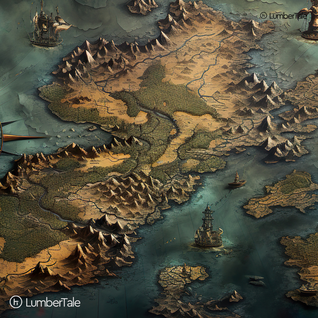 Treasure Quest – Vintage Explorer Map Stretched Canvas