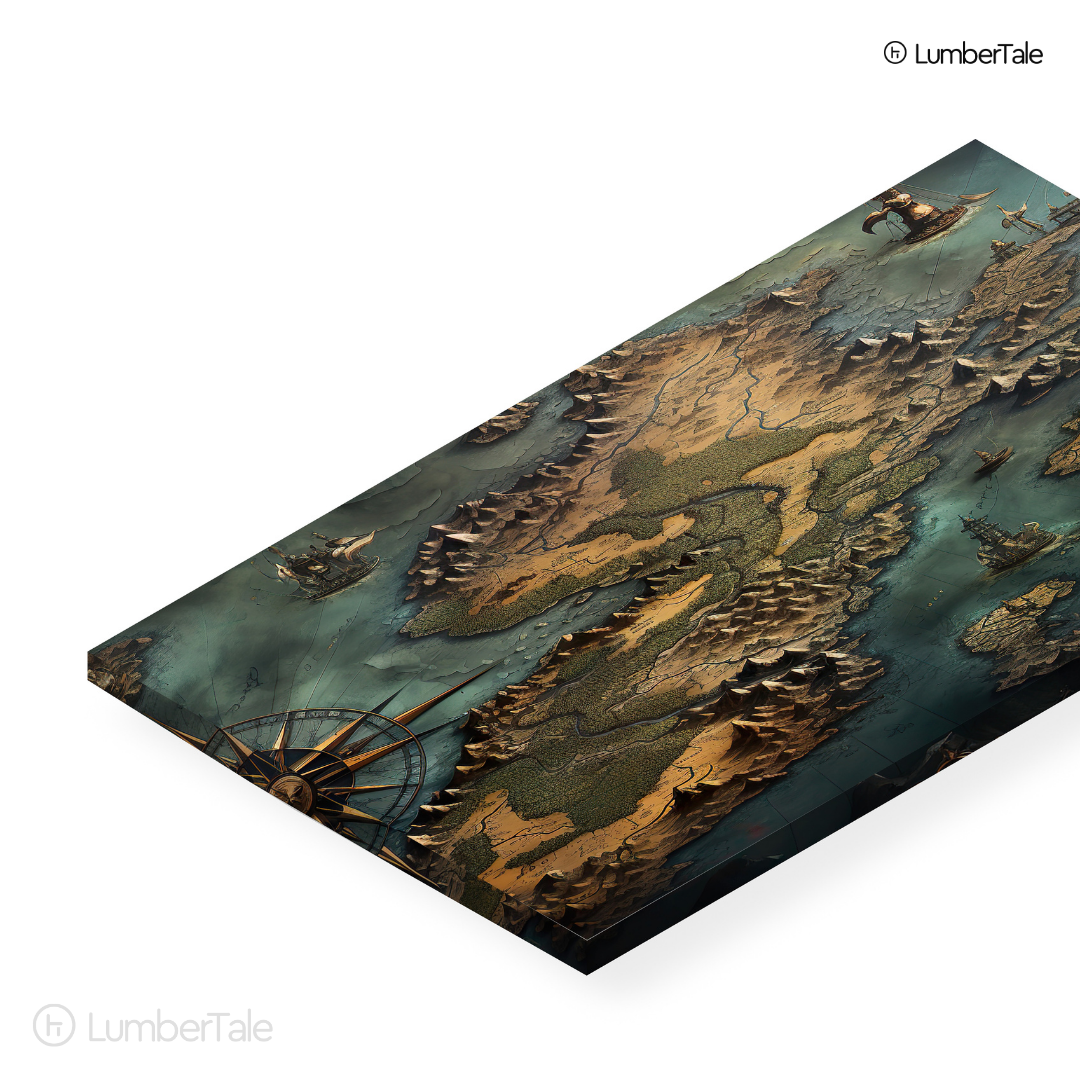 Treasure Quest – Vintage Explorer Map Stretched Canvas
