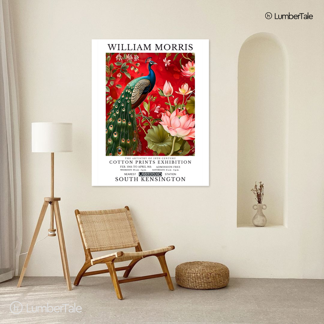 William Morris Peacock & Lotus – Stretched Canvas