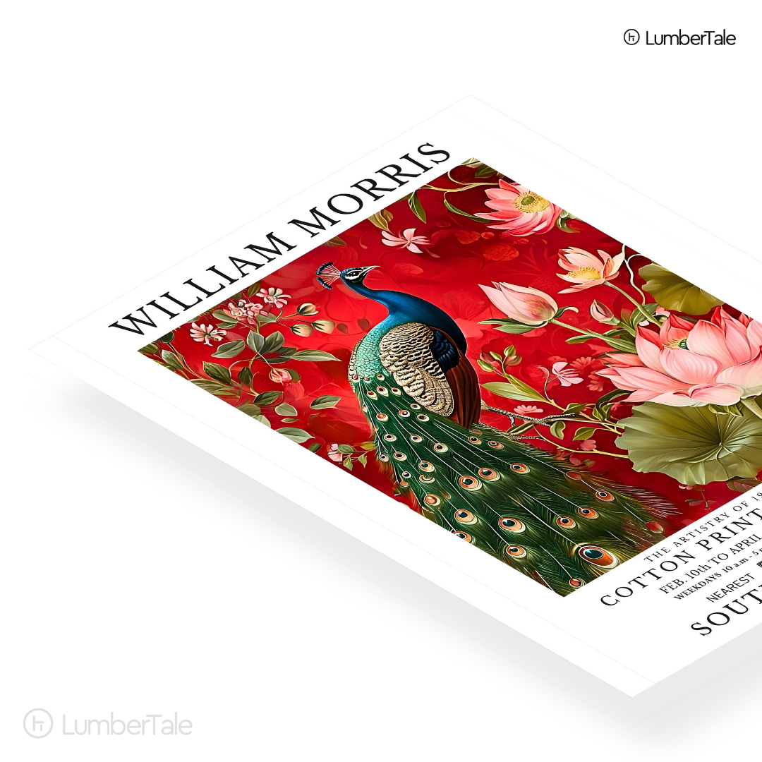 William Morris Peacock & Lotus – Stretched Canvas