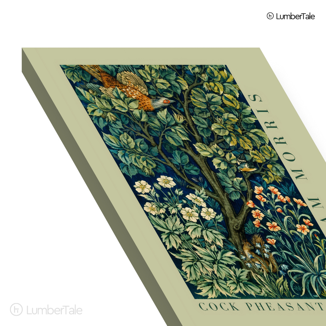 William Morris Cock Pheasant & Foliage (1916) – Stretched Canvas