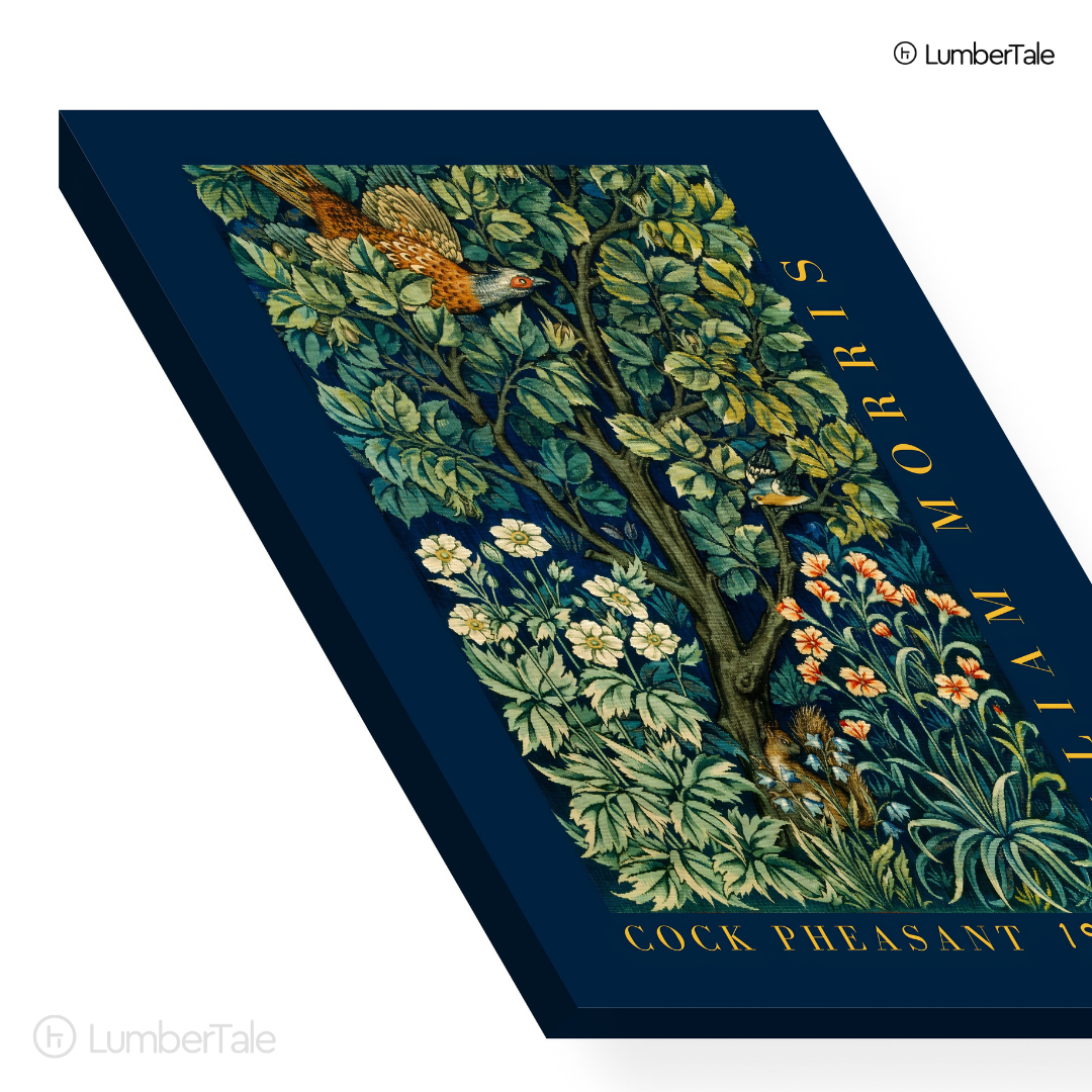 William Morris Cock Pheasant & Foliage – Stretched Canvas