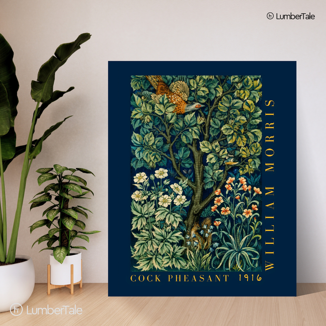 William Morris Cock Pheasant & Foliage – Stretched Canvas Main Image