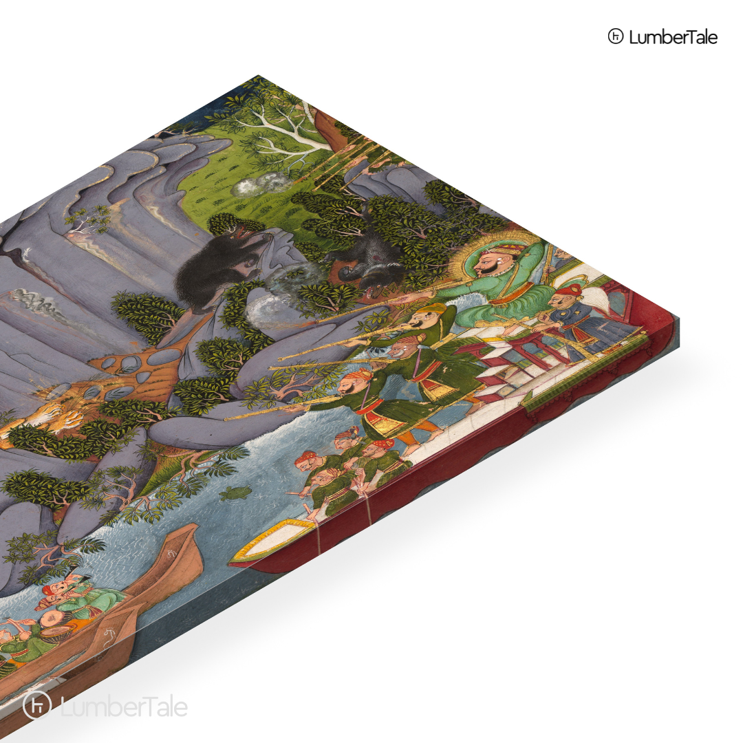 Tiger in Courtroom Chaos - Miniature Jungle Art - Stretched Canvas For Study Room Library Hallway Living Room