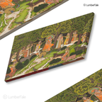 Krishna in Vrindavan - Radha Gopis Cowherd Miniature - Stretched Canvas For Meditation Room Living Area Spiritual Corners