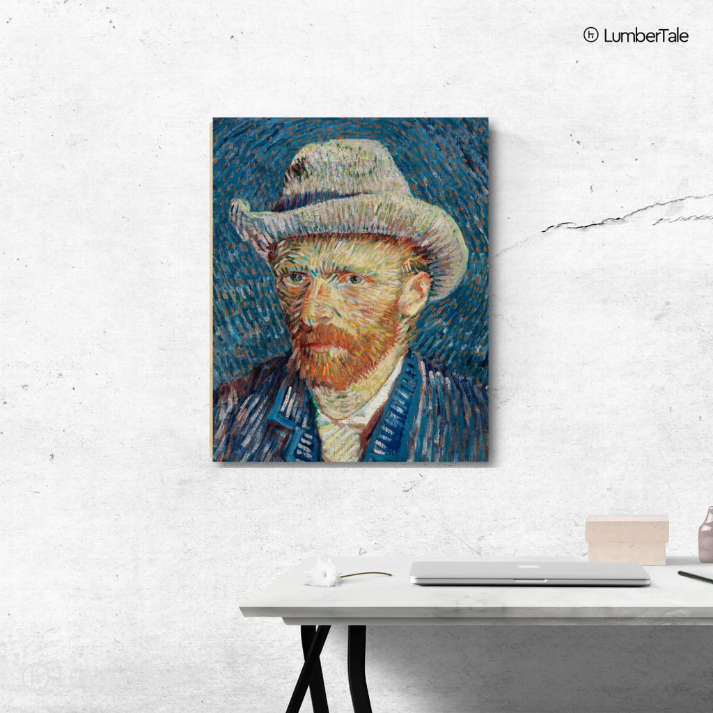 Mad Hatter Mood - Van Gogh Vibes - Stretched Canvas For Artsy Walls Studios Book Corners Conversation Starters
