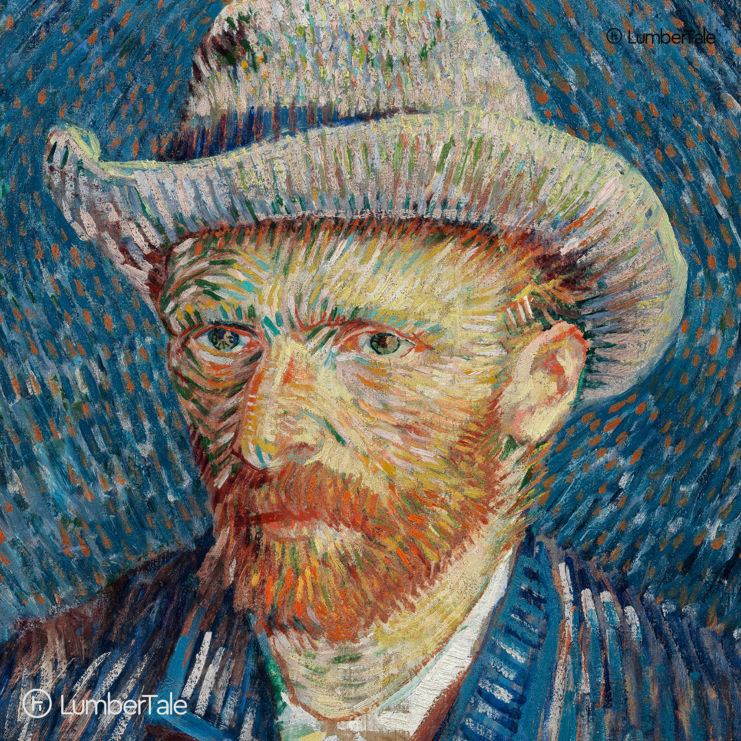 Mad Hatter Mood - Van Gogh Vibes - Stretched Canvas For Artsy Walls Studios Book Corners Conversation Starters