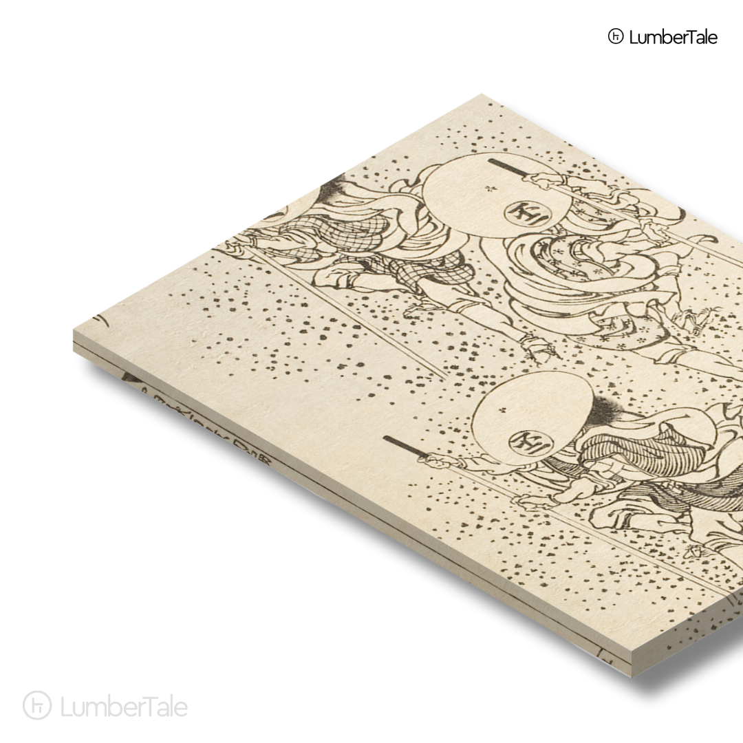 Running With Ink - Samurai in a Snowstorm - Stretched Canvas For Studio Walls Minimal Corners Creative Minds