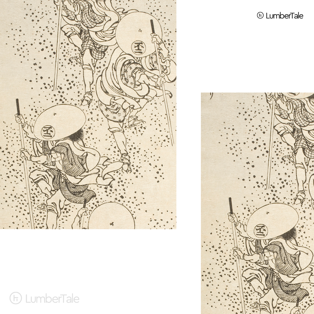 Running With Ink - Samurai in a Snowstorm - Stretched Canvas For Studio Walls Minimal Corners Creative Minds