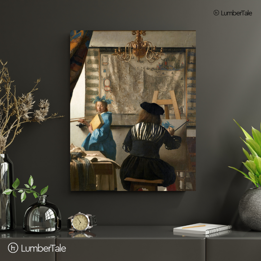Muse in Blue - Artception Realness - Stretched Canvas For Studios Study Walls Vintage - Loving Souls