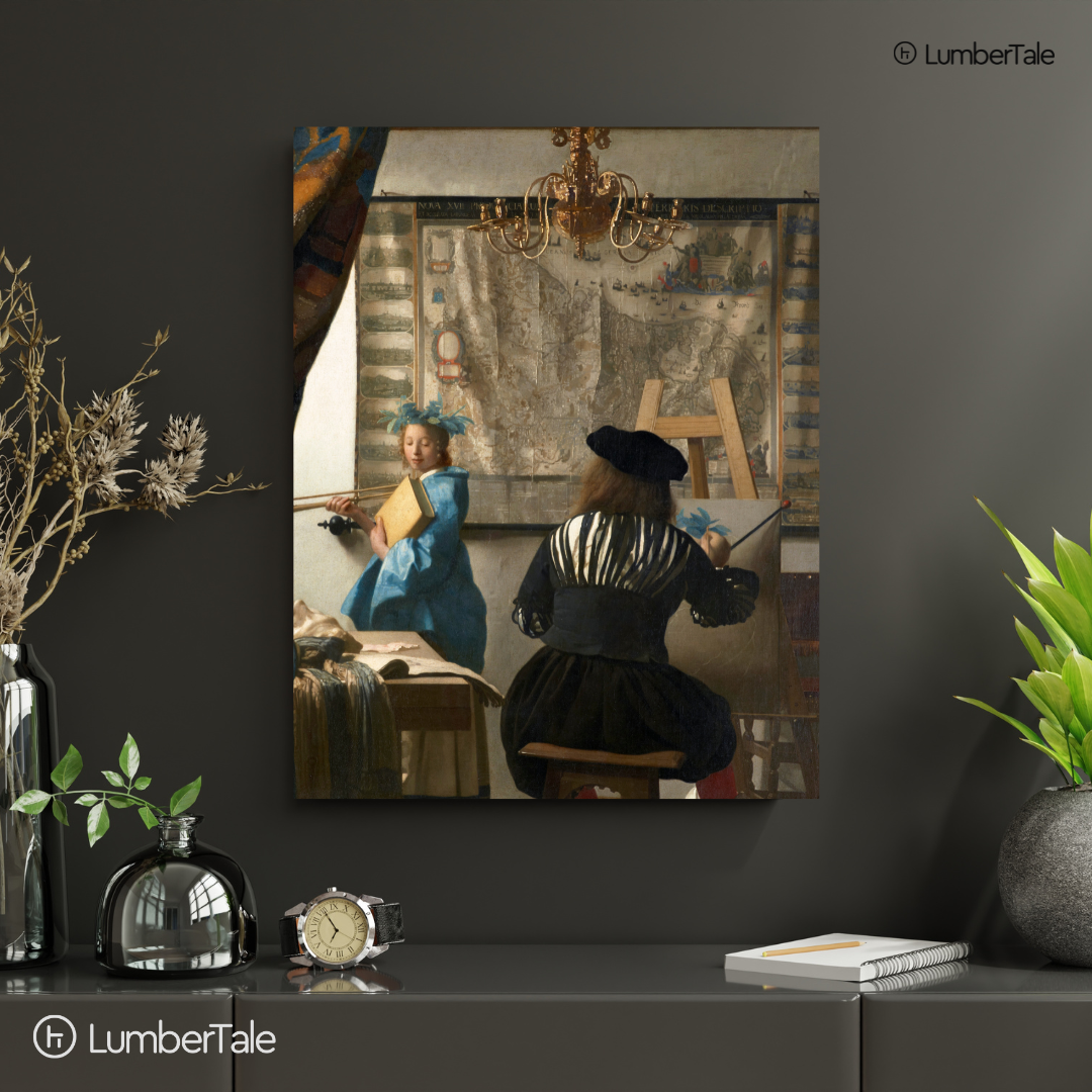 Muse in Blue - Artception Realness - Stretched Canvas For Studios Study Walls Vintage - Loving Souls