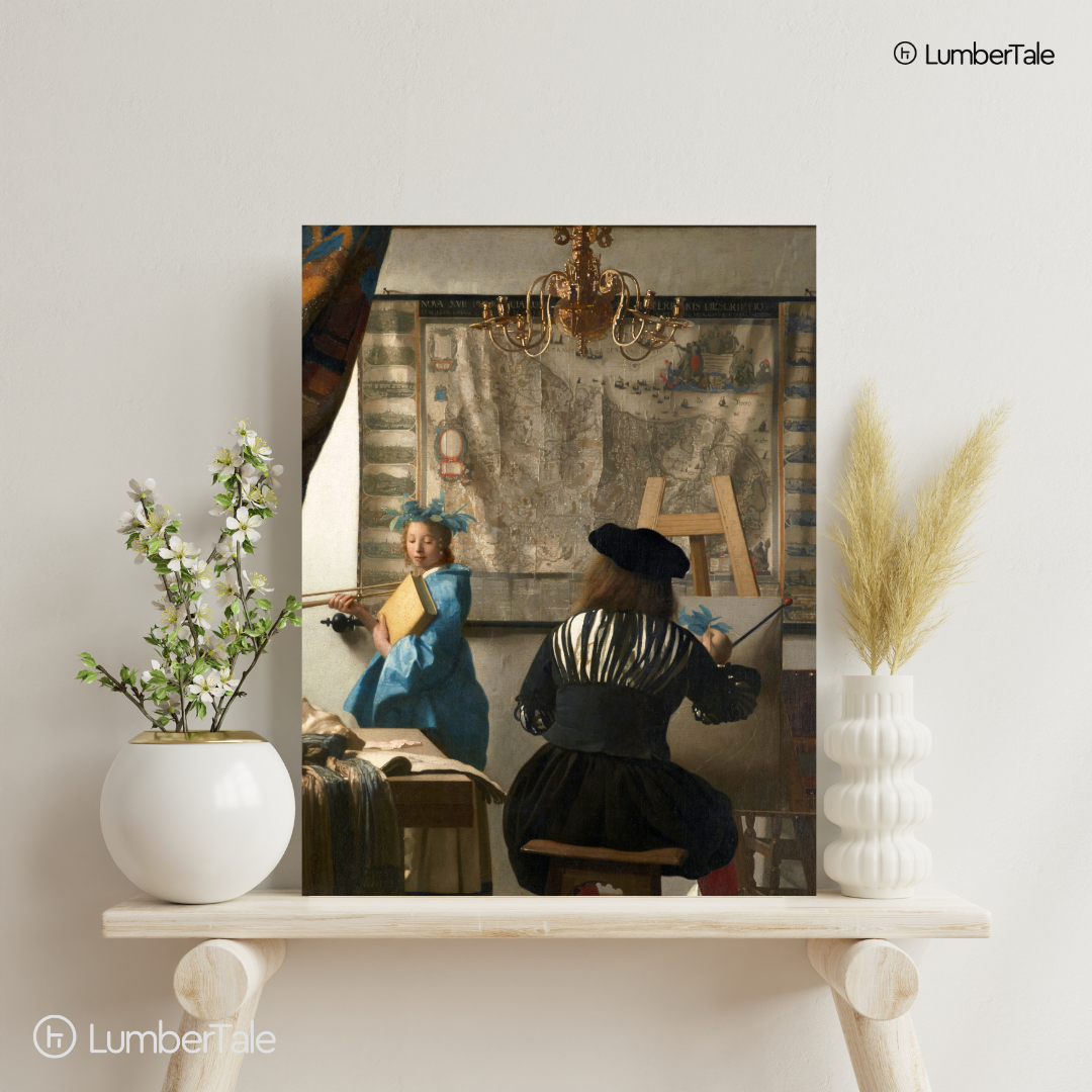 Muse in Blue - Artception Realness - Stretched Canvas For Studios Study Walls Vintage - Loving Souls