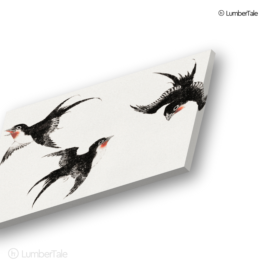 Flight Club - Minimal Swallows With Big Energy - Stretched Canvas For Cozy Corners Calm Rooms Thoughtful Walls