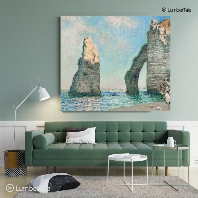 Pastel Shores & Daydream Doors - Coastal Calm On Canvas - Stretched Canvas For Lounge Walls Serene Corners Mood-Lifting Spaces Hover Image