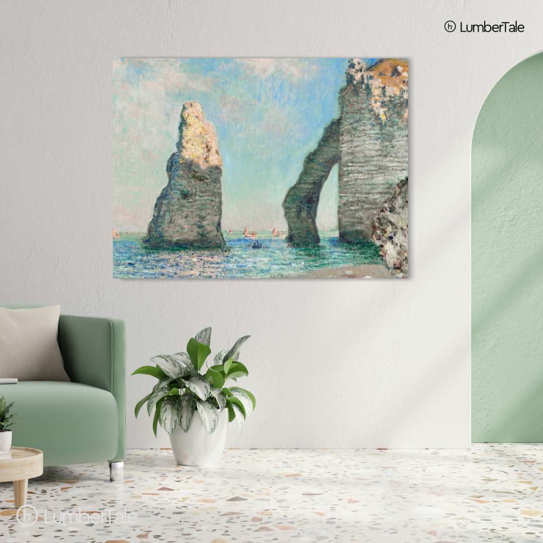Pastel Shores & Daydream Doors - Coastal Calm On Canvas - Stretched Canvas For Lounge Walls Serene Corners Mood-Lifting Spaces