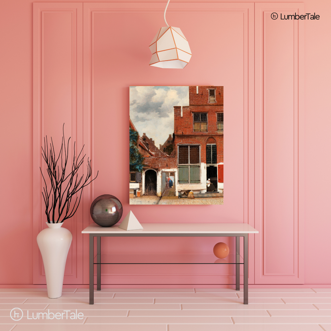 Windows, Women & Whispered Chores - Dutch Streetlife Snapshot - Stretched Canvas For Reading Nooks Study Corners Chill Walls