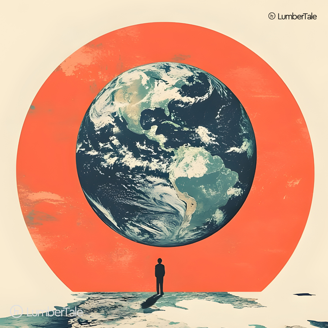 Alone With the Whole Damn Planet - Cosmic Perspective Vibes - Stretched Canvas For Work Desks Thinkers Corners Existential Walls
