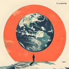 Alone With the Whole Damn Planet - Cosmic Perspective Vibes - Stretched Canvas For Work Desks Thinkers Corners Existential Walls