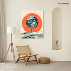 Alone With the Whole Damn Planet - Cosmic Perspective Vibes - Stretched Canvas For Work Desks Thinkers Corners Existential Walls