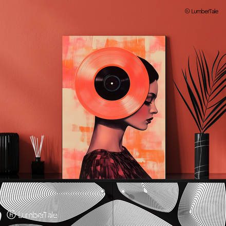 Vinyl State of Mind - Retro Beats x Femme Fierce - Stretched Canvas For Music Corners Studio Walls Statement Spaces