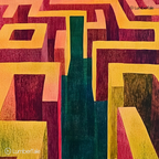 Lost But Thriving - Abstract City Maze Energy - Stretched Canvas For Bold Walls, Creative Zones, Chaos-Loving Corners