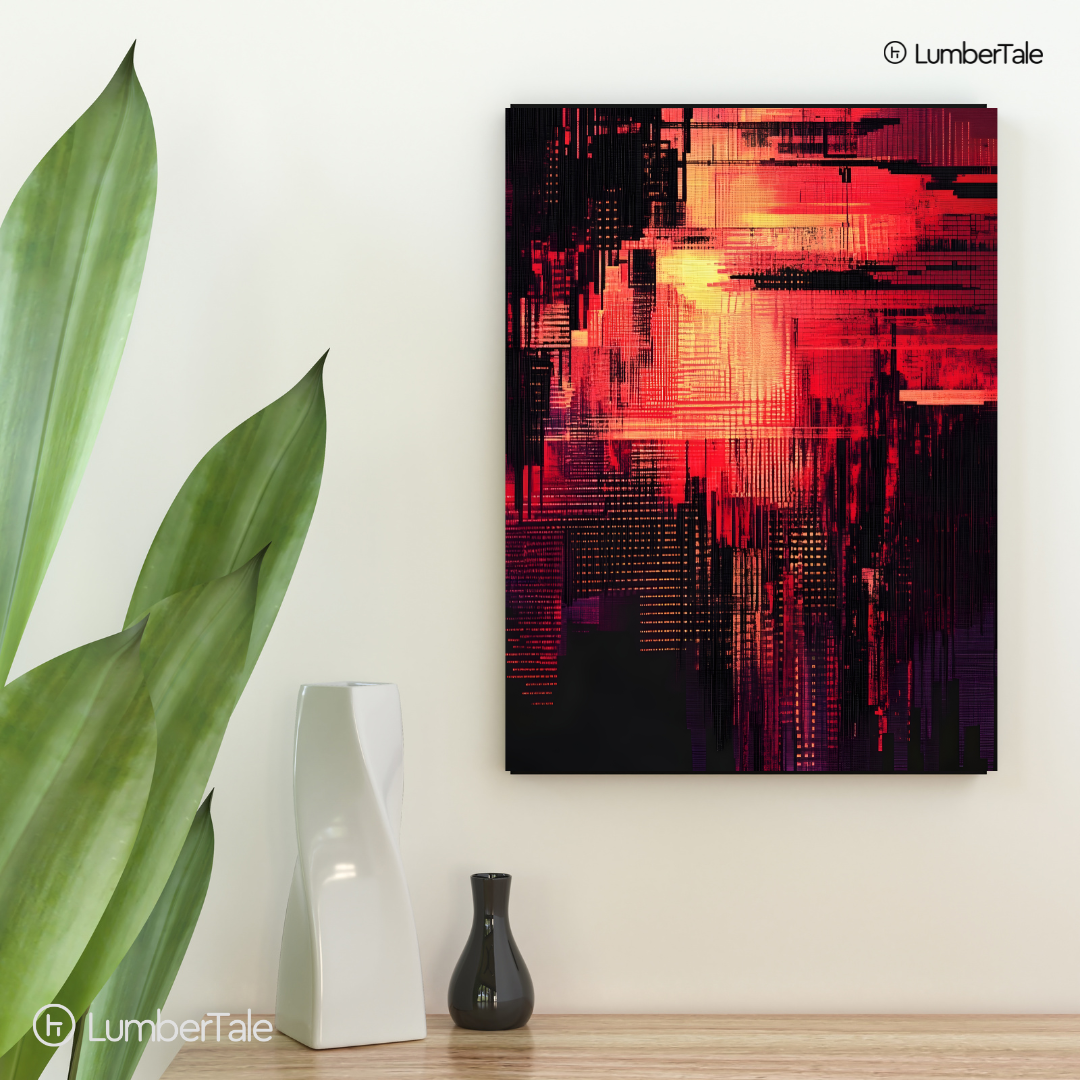 System Overload - Glitch City After Dark - Stretched Canvas For Tech Corners, Night Owls, and Neon Dreamers