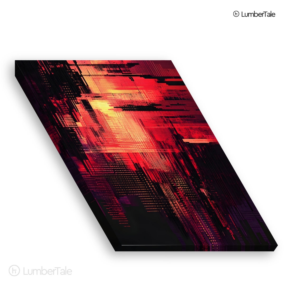 System Overload - Glitch City After Dark - Stretched Canvas For Tech Corners, Night Owls, and Neon Dreamers