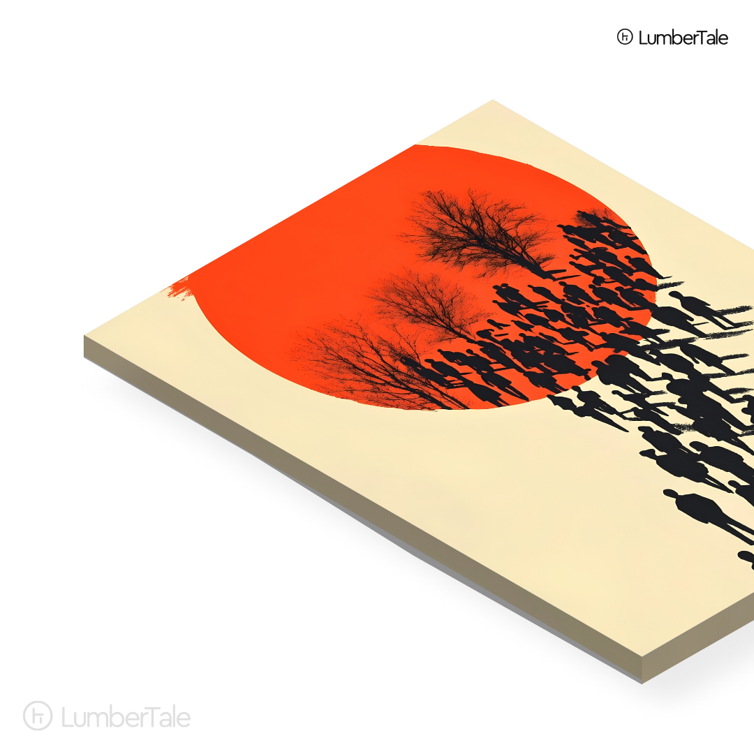 March to the Red Moon - Shadows, Strangers & Silence - Stretched Canvas For Hallways, Think Spaces, and Bold Entry Walls